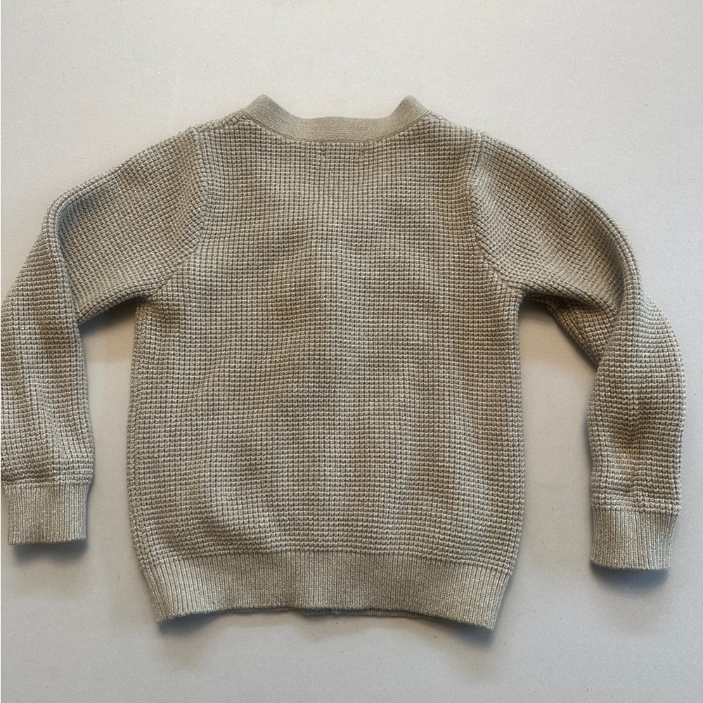 Rylee + Cru Olive Green Waffle Knit Cardigan - Picture 2 of 3